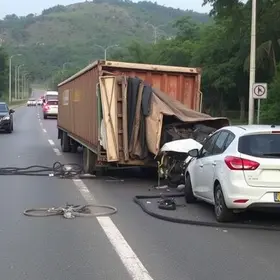 engavetamento na Via Dutra em Barra Mansa