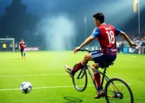 golaço de bicicleta