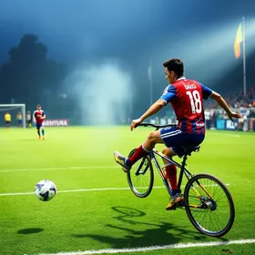 golaço de bicicleta